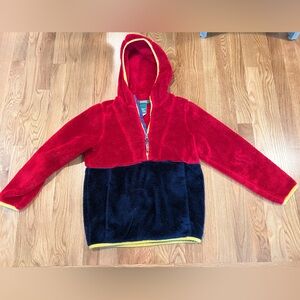 L.L. Bean Red and Navy Kids Fleece Hoodie